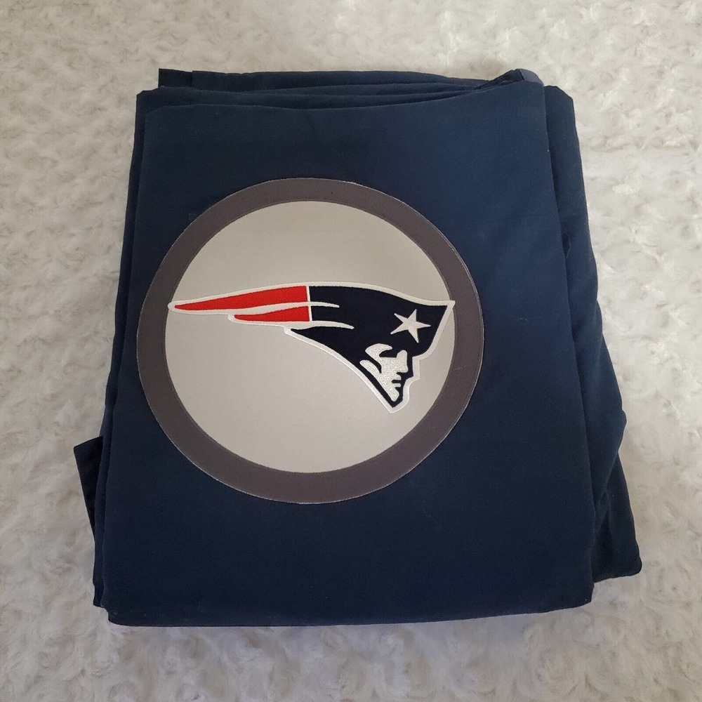 NFL Patriots Pottery Barn Teen Twin-Full Duvet Cover Blue Pockets 89 x 73